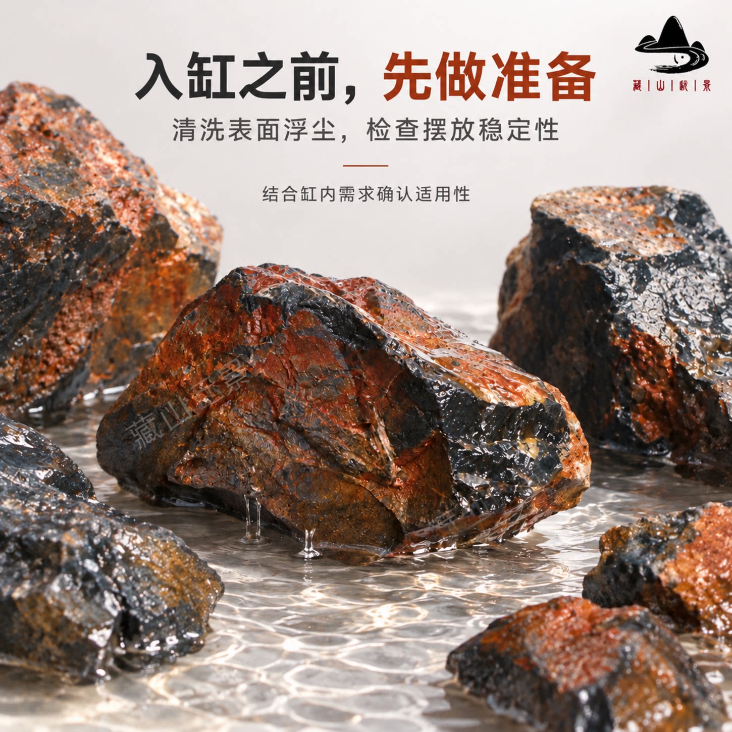 天然石材鱼缸乌龟缸草缸造景材料图片