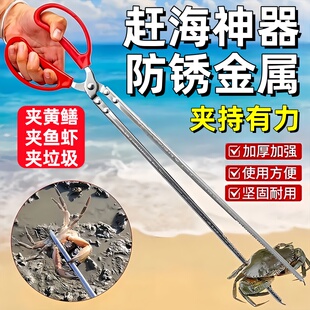 赶海工具赶海夹子黄鳝夹子鳝鱼夹泥鳅螃蟹钳子赶海神器火钳垃圾夹