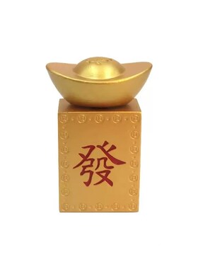 金色转大发麻将元宝转转摆件实心可旋转刻招O财进宝桌面解压手把