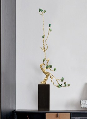 入户玄关柜壁龛装饰摆件中式家居酒E店别墅电视柜旁晶石玛瑙工艺