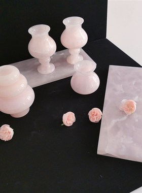 天然进口阿富汗粉玉家居高级轻奢设计师P款家用艺术摆件系列