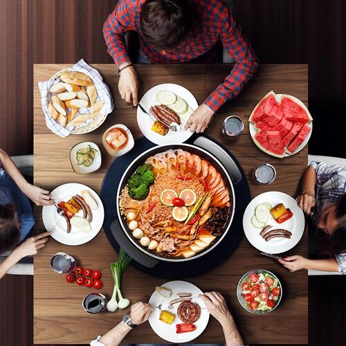 BERLINe鸳鸯火锅家用多功能大容量10升麦饭石专用电煮锅电热火锅