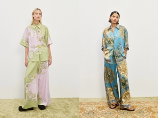 Alemais翻领衬衫上衣+长裤 宽松休闲女士套装两件套#012#022#3