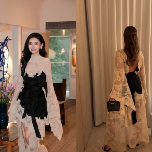 3色蕾丝裙－澳洲春秋新款蕾丝重工宴会年会仪式感连衣裙#929#3