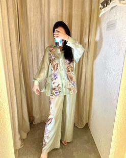 澳大利亚小众品牌早春气质套装女印花上衣长裤套装#3