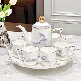 2024新款 茶具套装 轻奢高档陶瓷水杯茶壶茶杯家用客厅待客结婚礼品