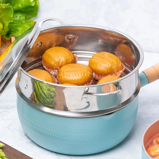 寶寶輔食鍋煎炒小奶鍋用 麥飯石不粘平底鍋油煙日式