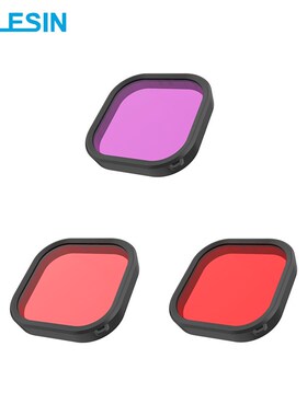 TELESIN用于Gopro9/10/11配件防水壳红色紫色粉红潜水滤镜套装