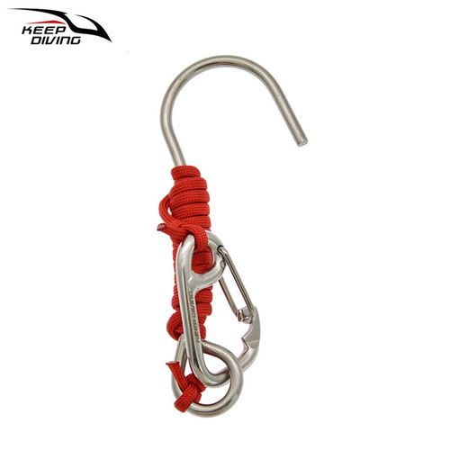 水肺潜单头316不锈钢礁石流钩单爪勾安全绳耐海水简易钩安全弹扣