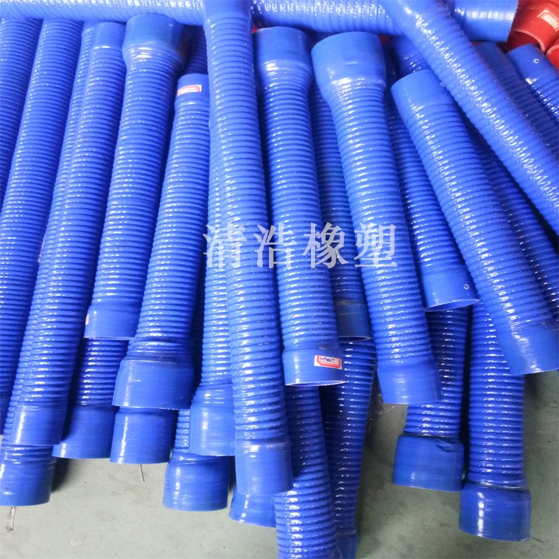 客车硅胶管夹线钢丝波纹软管48工程机械涡轮增压耐高温空气硅胶管