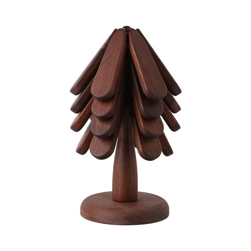 圣诞树隔热垫一棵树实木餐桌防烫垫餐垫盘垫家用创意耐高温砂锅垫