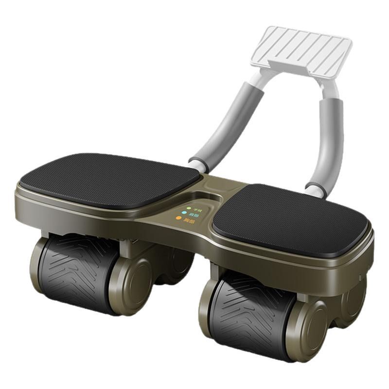 多功能四轮健腹轮/平板支撑俯卧撑板/登山爬坡四合一家用健身器材