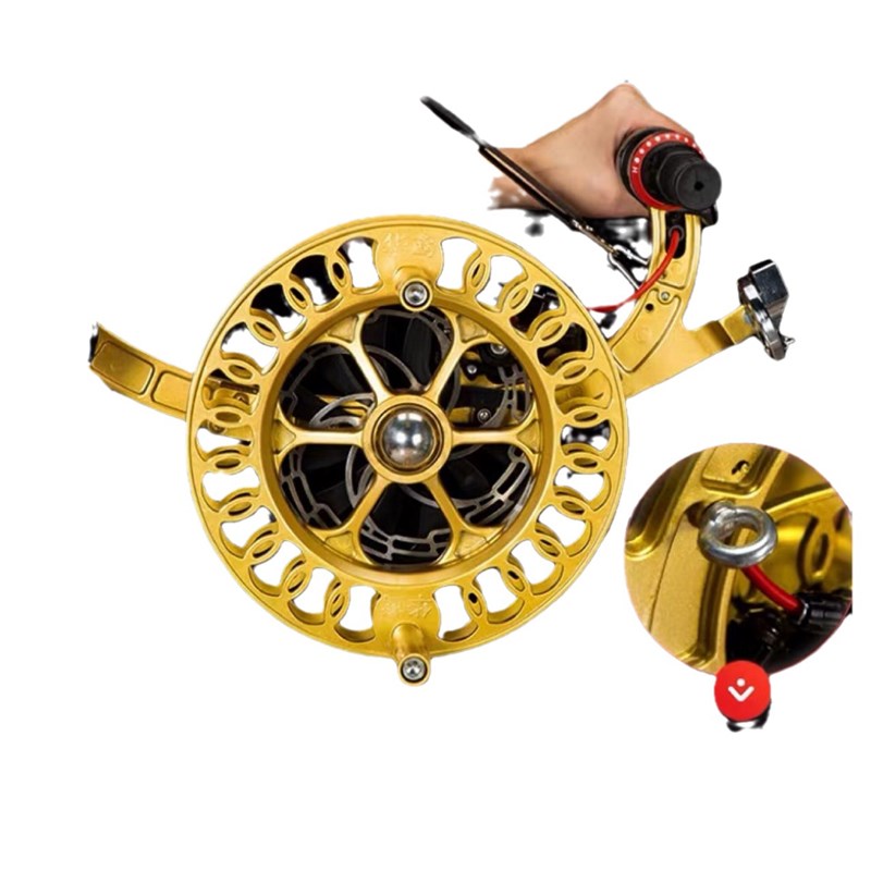 风筝线拍轮高端背带轮收线器手握绕线刹车轮全合金背带轮轮盘