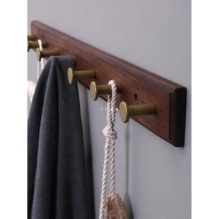 轻奢挂衣架壁挂墙上客厅卧室实木胡桃木挂衣钩衣服挂钩 入户中式