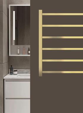 ozon智能电热毛巾架浴室触屏定时加热浴巾架金色碳纤维毛巾烘干架