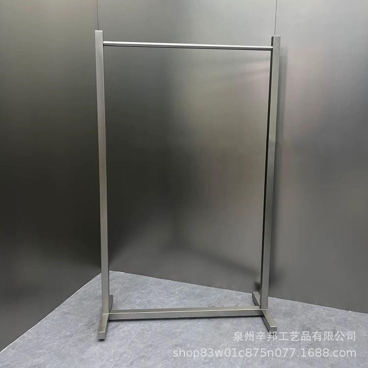 服装店展示架落地式陈列架不锈钢拉丝银方管简约女装买手店货架子