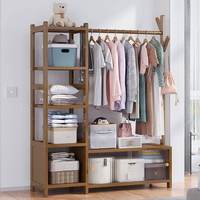 卧室简易加厚衣帽架挂衣架家用客厅抽屉置物架落地衣架子一件起批