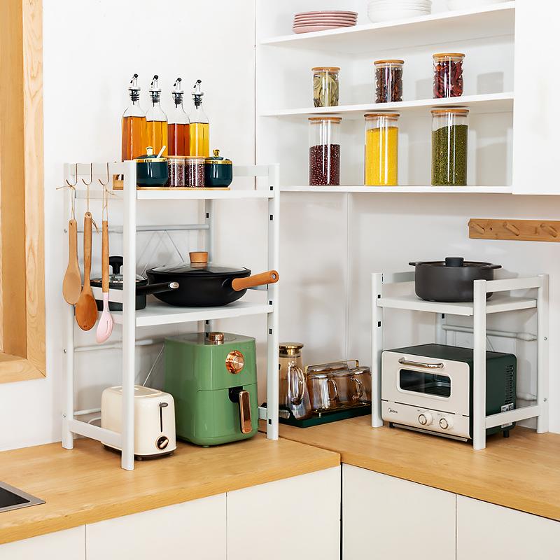 多功能厨房置物架伸缩微波炉架收纳整理架调料架台面架