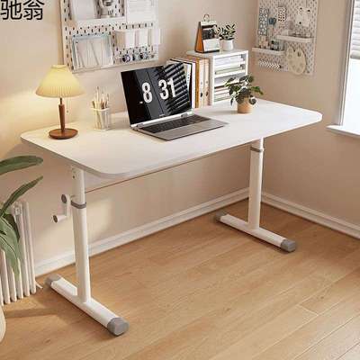 升降桌电脑桌办公桌手摇台式家用书写桌宿舍书桌学生写字办公桌子