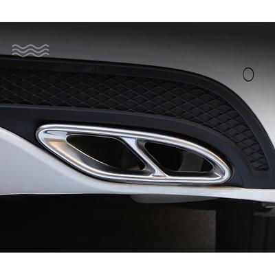 适用奔驰B/C/E/S级GLCGLE改装四出尾喉排气管装饰框贴罩外饰改装