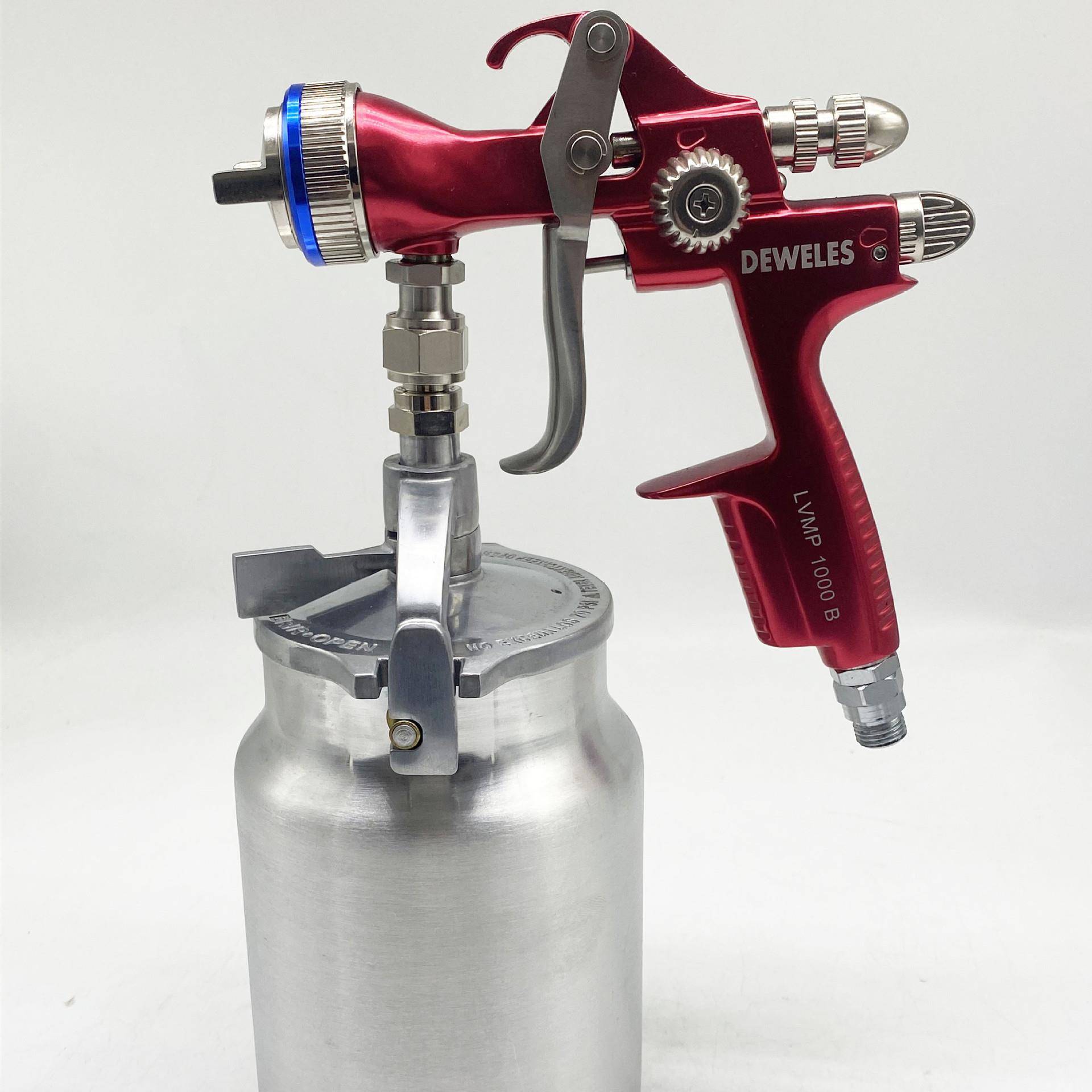 DEWELS1000BS锻压下壶汽车面漆钣金涂料喷漆枪1.7mm气动工具