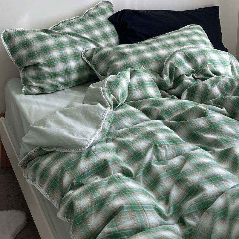 高级水洗棉纯棉床上四件套简约床品全棉被套宿舍床单人床笠三件套,纺织面料/辅料/配套,纺织机械配件,淘宝优惠券,粉丝福利购,淘宝优惠卷