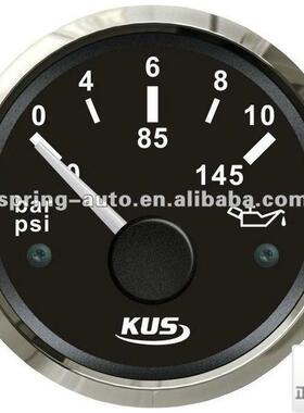 KUS油压表0-10bar12/24V船用车用房车通用游艇配件黑色/白色