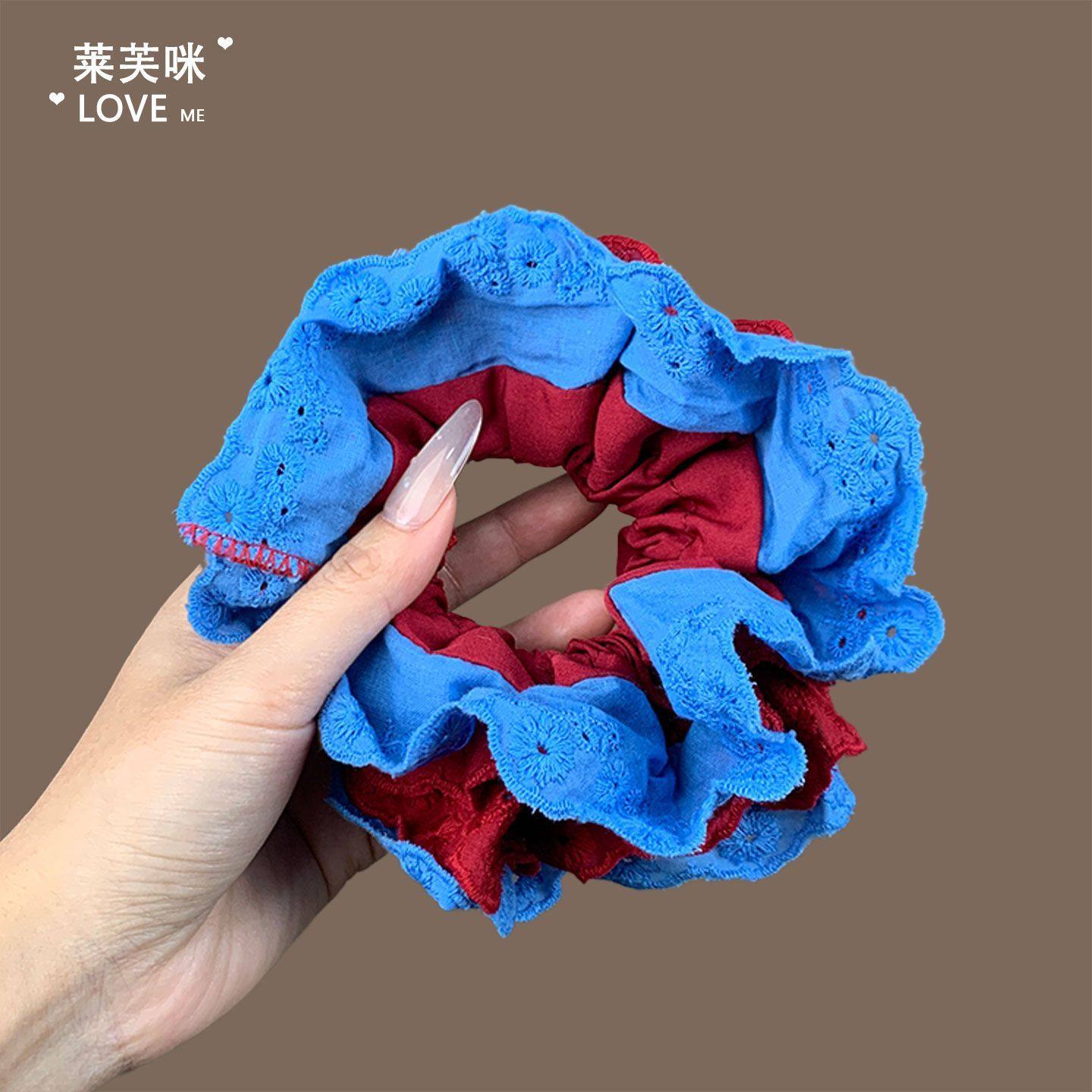 新款韩系唯美拼色蕾丝扎发丸子头慵懒发圈低撞色发绳气质高级感女,家庭/个人清洁工具,发圈/发网,淘宝优惠券,粉丝福利购,淘宝优惠卷