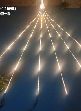 暖光灯带暖黄色流水追光全亮灯条LED长条闪光彩灯12V流星雨跑马灯