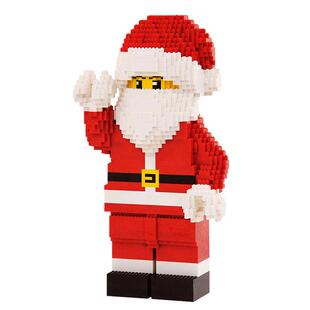 圣诞节装饰氛围布置客厅摆件大堂积木高难度巨大型圣诞老人积木