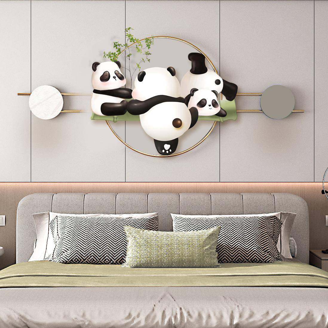 北欧奶油风餐厅装饰画钟表画客厅挂钟简约静音挂墙时钟卧室床头