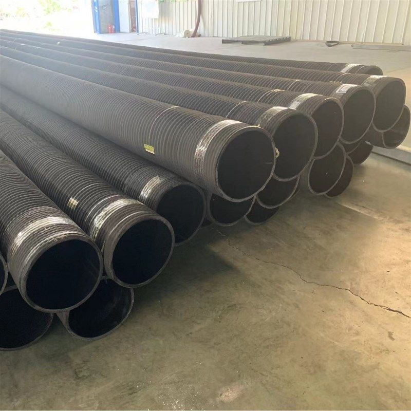 黑色橡胶管耐磨吸排沙泥管钢丝缠绕胶管挖泥船吸沙胶管抽水负压管