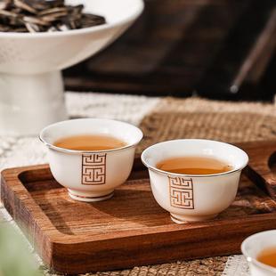 单 CF89羊脂玉白瓷主人杯品茗杯单个茶盏家用陶瓷功夫小茶杯6只装
