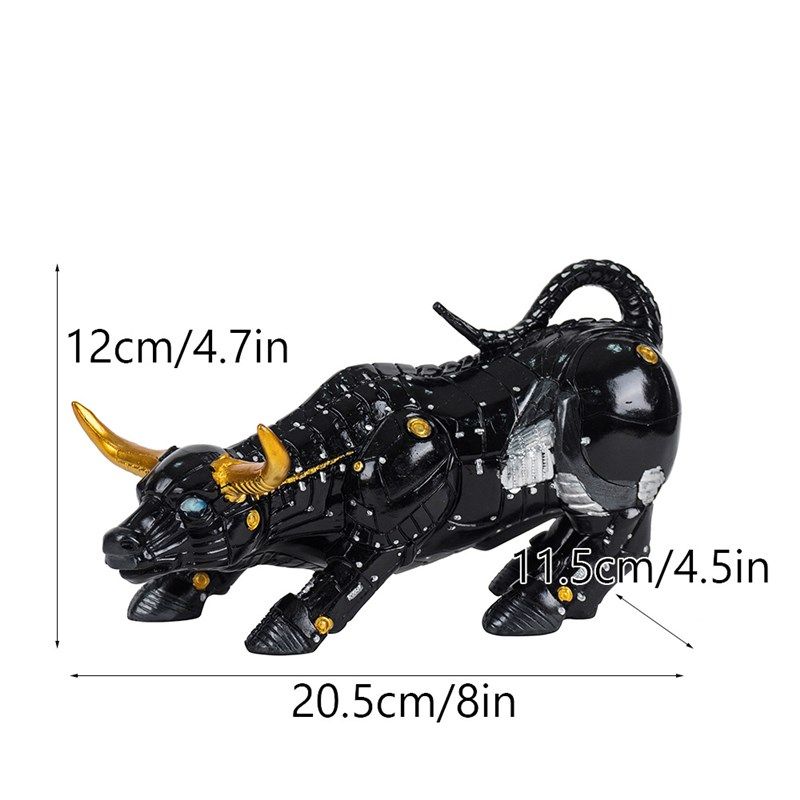 机械华尔街牛树脂潮流桌面摆件工艺品家居办公室牛气冲天装饰品