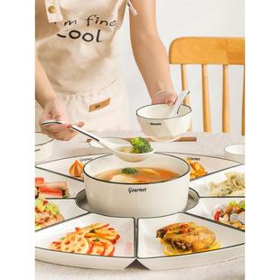 团圆拼盘餐具组合陶瓷盘子菜盘家用创意家庭聚餐圆桌火锅碗碟新品