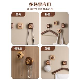 实木挂钩免打孔吸盘墙壁挂衣钩玄关门后创意衣帽钩无痕粘钩 梵瀚