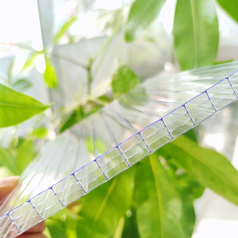 十年品质四层阳光板10mm雨棚车棚中空板PC透明阳光板温室大棚保温