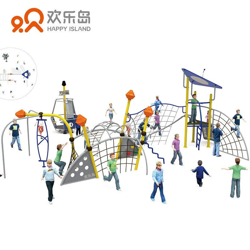 儿童户外爬网体能训练拓展非标无动力游乐设备攀爬架组合滑梯厂家