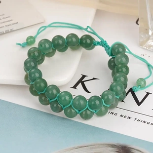 男女配饰三重手链天然虎眼黑曜石黒胆赤铁矿8m10珠子手工手绳