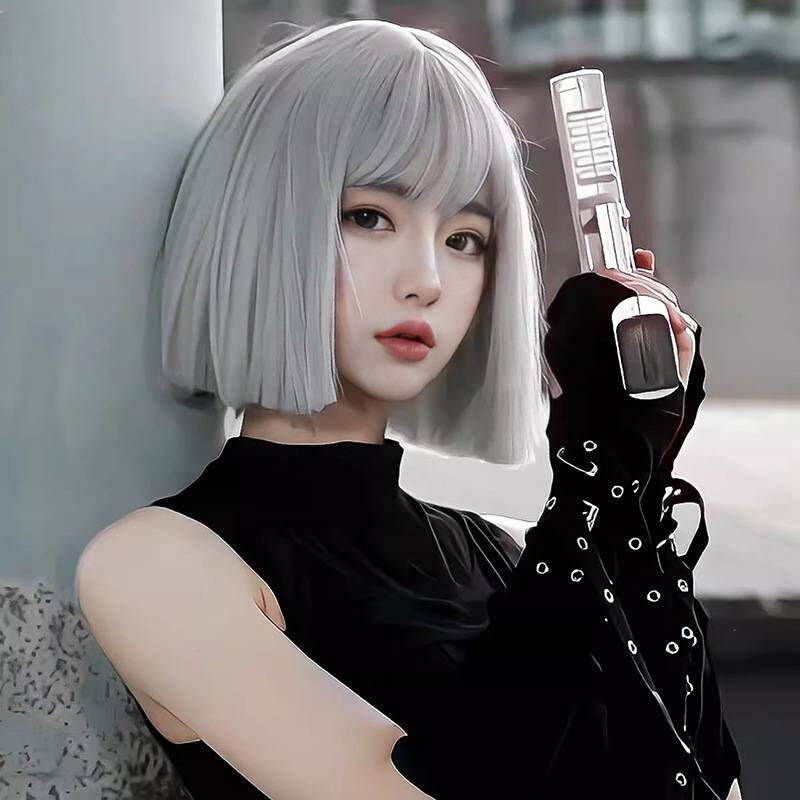 cos假发女波波头套网红直发日女士整顶假发
