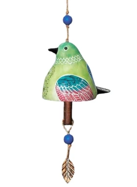 独立站新品鸟歌铃bird song bell树脂工艺品风铃挂件庭院家居装饰