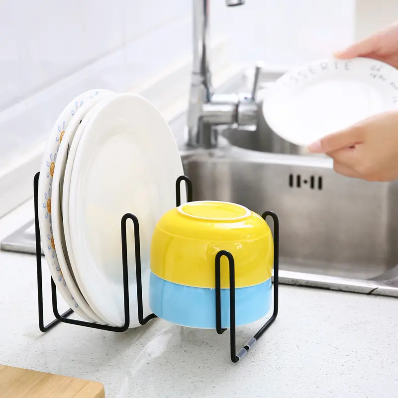家用铁艺碗碟架厨房餐具沥水架收纳架盘碗置物架子晾碗沥水滴水架