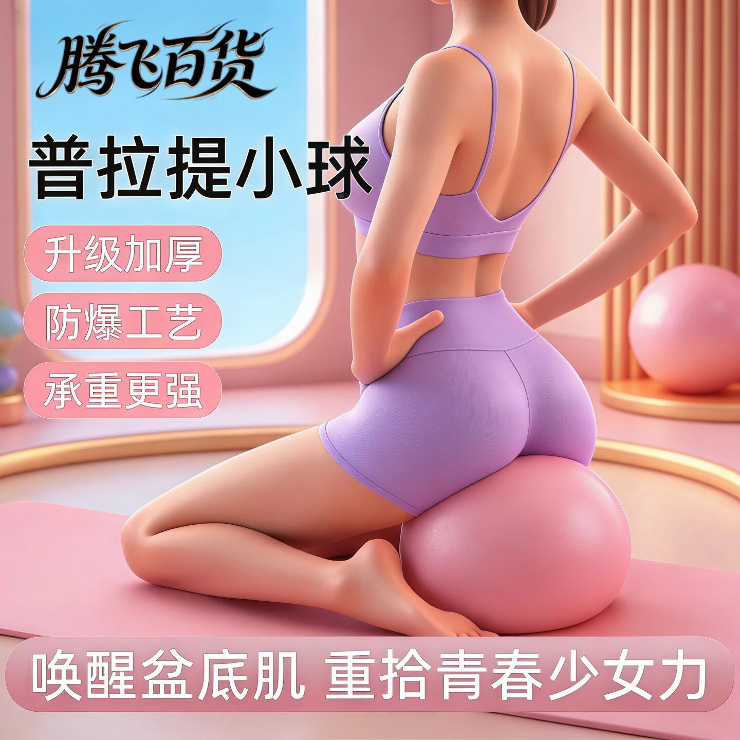 瑜伽球普拉提小球健身球翘臀体操