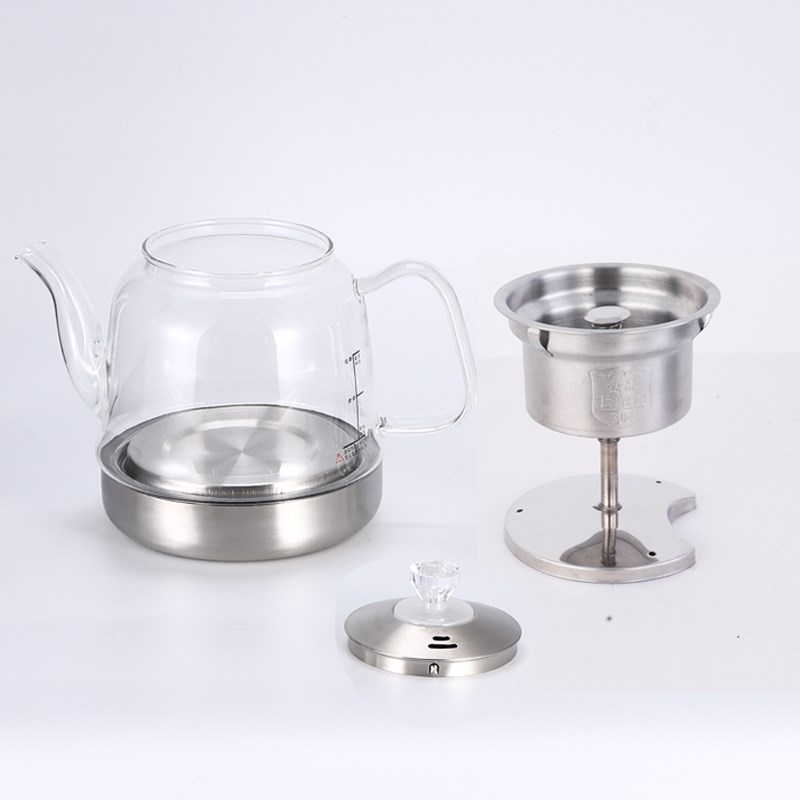 电热水壶茶吧机茶炉配件消毒锅小三环喷淋式玻璃蒸茶壶煮茶器单壶