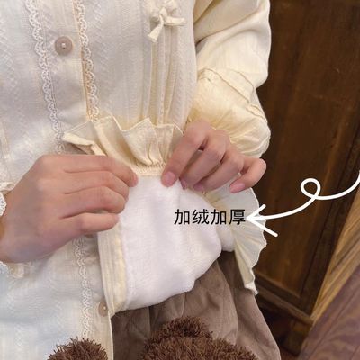 lolita原创内搭娃娃领百搭长袖衬衫加绒加厚保暖洛丽塔衬衣