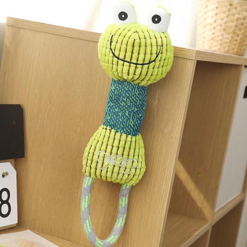 狗狗玩具发声中小型犬撕扯咬会发声BB叫磨牙棉绳解闷拔河毛绒柯基