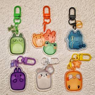 大家的养分原创周边-劳模、小粒粒、芋圆亚克力手机链钥匙链