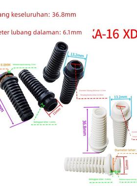 SR电源线网尾卡加高卡脖6.1MM孔径内扣式防护线套管黑白色10/1000