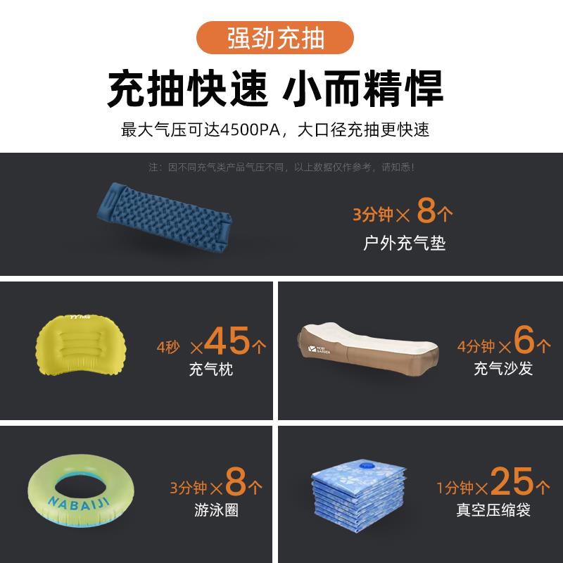 YYhike户外露营帐篷迷你便携电动充抽气泵充气游泳圈床垫沙发睡垫