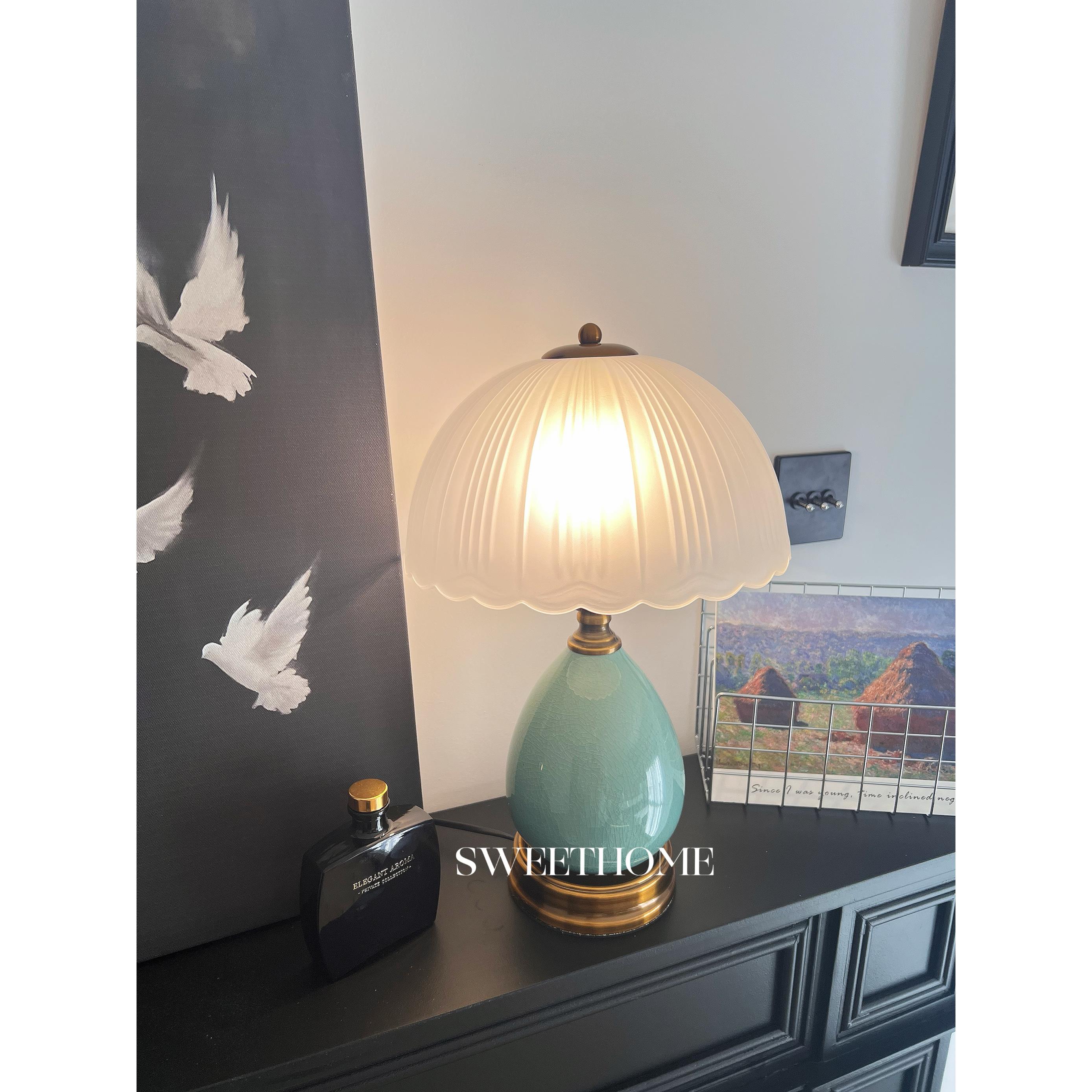 SweetHome *冰裂青瓷 复古中古轻奢客厅新中式装饰卧室床头台灯